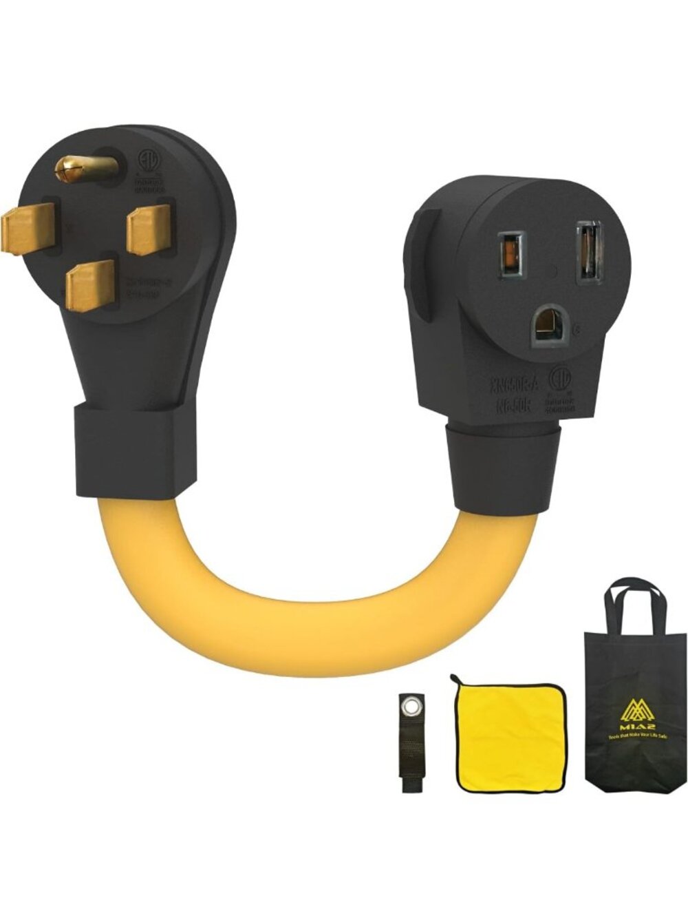 Heavy-Duty Welder Adapter Cord, NEMA 14-50P to 6-50R, 50A, 250V, 12-Inch Length
